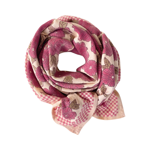 Big Foulard Latika "Bloom"  - Macadamia apaches