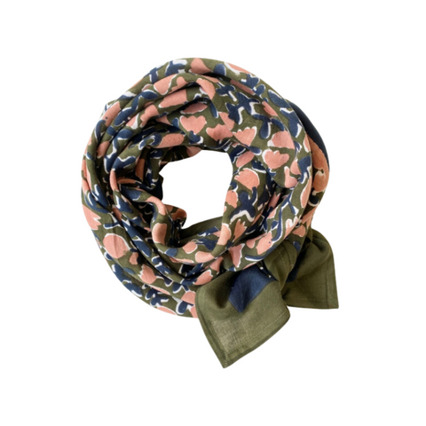 Big Foulard Latika "Tulipe" - Kaki