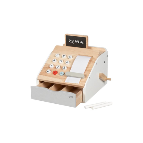 Caisse enregistreuse en bois, effet sonore à l'ouverture