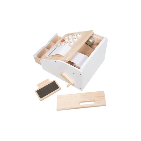 Caisse enregistreuse en bois, effet sonore à l'ouverture