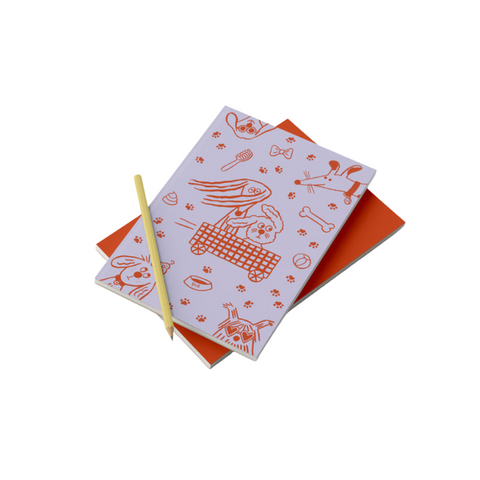 Carnet A5 Woof - Mauve & Terracotta
