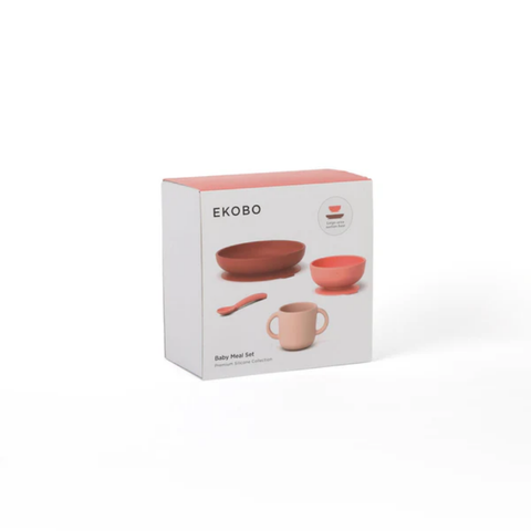 Coffret Repas Bébé en Silicone Premium -  Coral