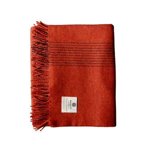 Plaid cachemire et laine mérinos - Burnt Orange