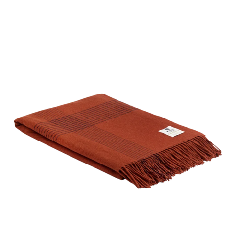 Plaid cachemire et laine mérinos - Burnt Orange