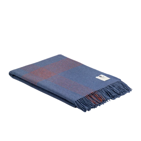 Plaid cachemire et laine mérinos - Provincial Blue