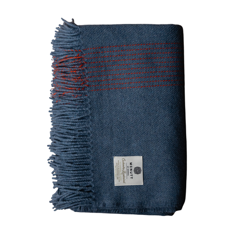 Plaid cachemire et laine mérinos - Provincial Blue
