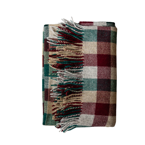 Plaid 100% laine à carreaux - Trekking