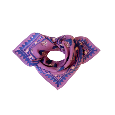 Small Foulard Manika "Florets" - Fuchsia