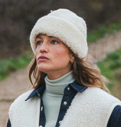 Bonnet "Snowy" en laine Yoko Wool - Naturel