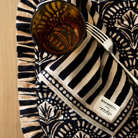 Serviette de table Biriani -  Rayures Orage