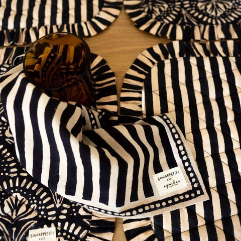 Serviette de table Biriani -  Rayures Orage