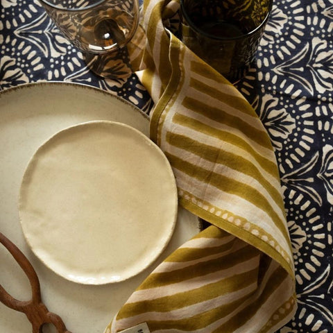 Serviette de table Biriani - Rayures Tobacco
