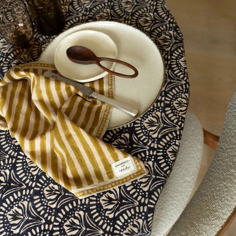 Serviette de table Biriani - Rayures Tobacco