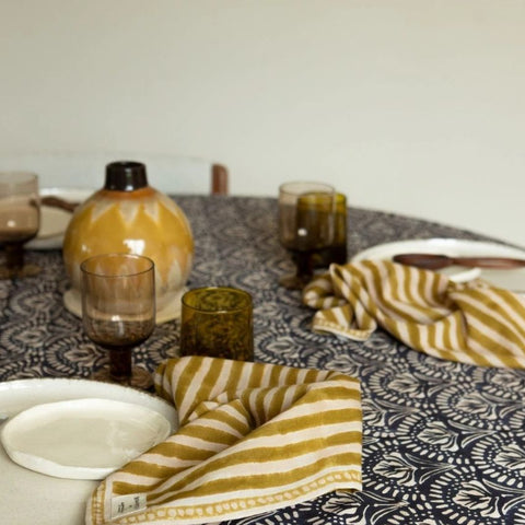 Serviette de table Biriani - Rayures Tobacco