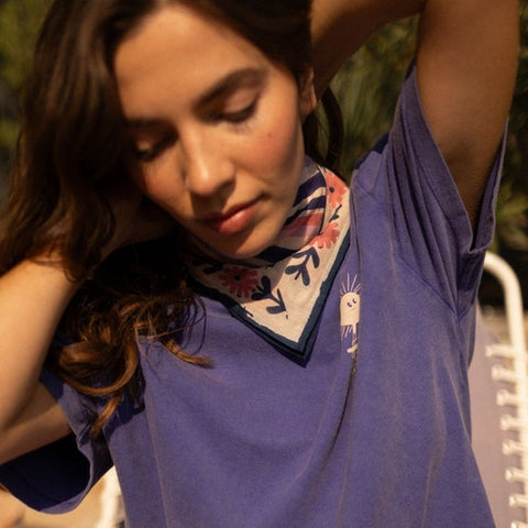 Small Foulard Dupitta - Futa True Blue