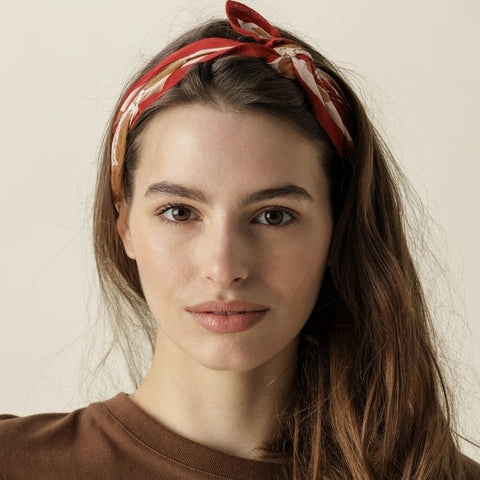 Small Foulard Dupitta - Zinnia Fiesta