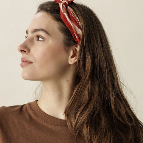 Small Foulard Dupitta - Zinnia Fiesta