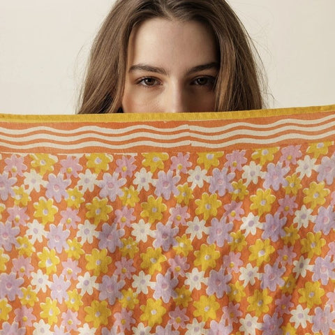 Small Foulard Manika - Paquerette Orange