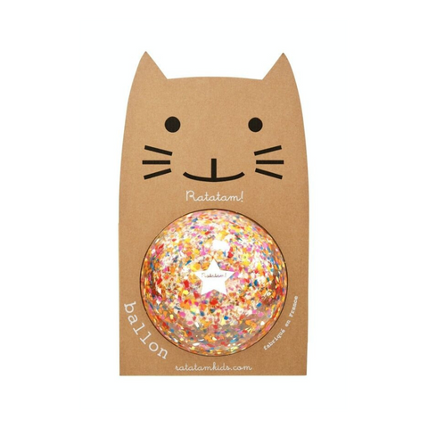 Ballon "confetti" multicolore - 22 cm