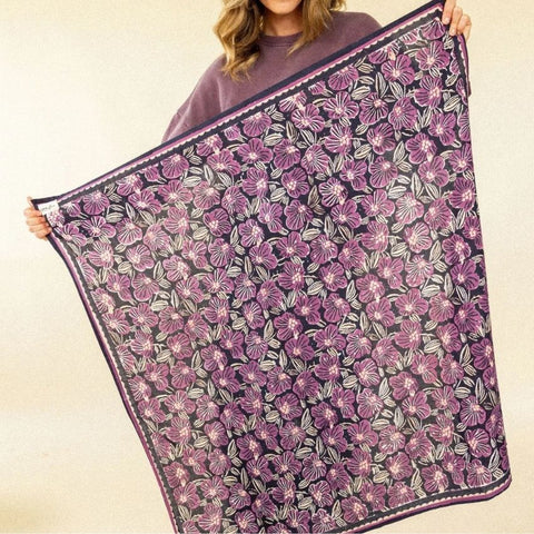 Big Foulard Latika - Amaryllis Navy Cherry