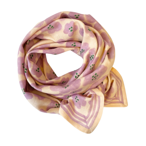 Big Foulard Latika  "Flora Bold" - Lavande