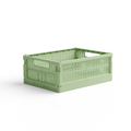 Caisse de rangement pliable et empilable en plastique recyclé - taille medium- spring green - verte - Made