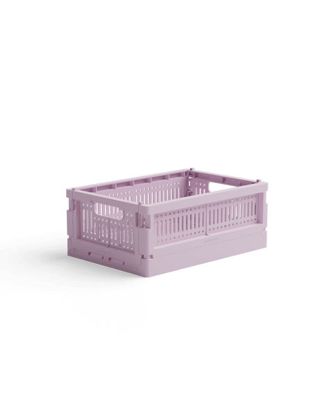 Caisse de rangement pliable et empilable en plastique recyclé - taille small - Lilas - Made