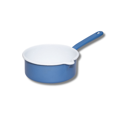 Casserole verseur 1l en émail - Bleu foncé