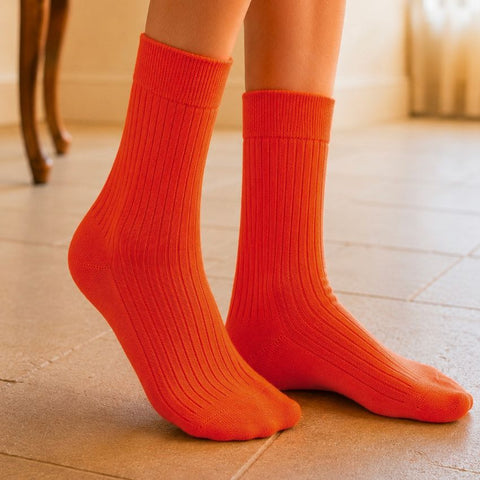 Chaussettes en mérinos - 36/40 - Corail