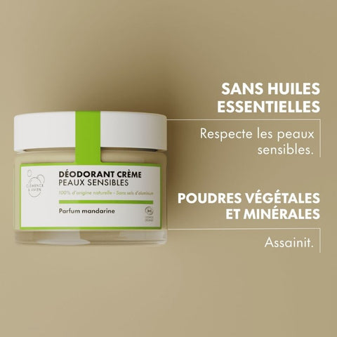 Déodorant Naturel - Peaux Sensibles - Mandarine