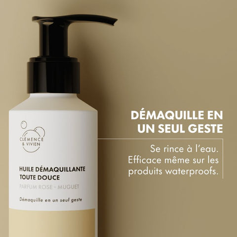 Huile Démaquillante Rinçable - Parfum Rose-Muguet