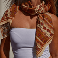 Foulard Flores Grenat Coton - Coutume