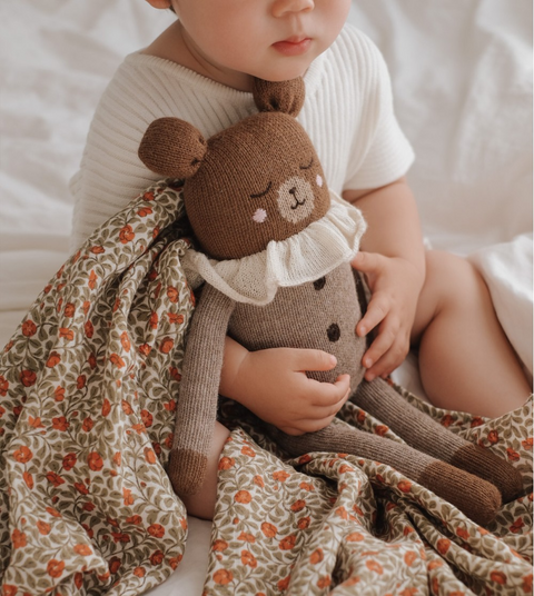 Grand doudou ours - pyjama avoine