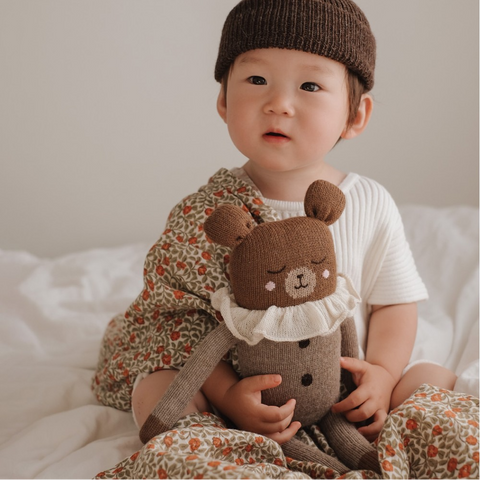 Grand doudou ours - pyjama avoine