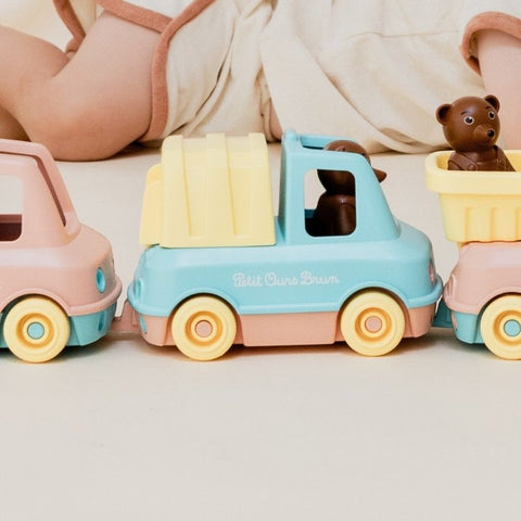 Camion Poubelle Petit Ours Brun - Menthe