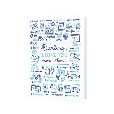 Carte "Darling I love you more than" - Steffie Brocoli