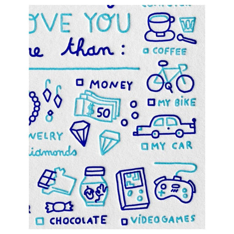 Carte "Darling I love you more than" - Steffie Brocoli