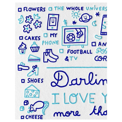 Carte "Darling I love you more than" - Steffie Brocoli