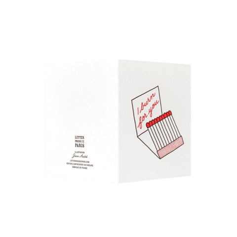 Carte "I burn for you" - Jean André
