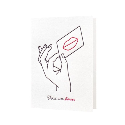 Carte "Voici un baiser" - Jean André