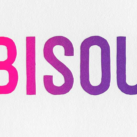 Carte grand format "Bisous"