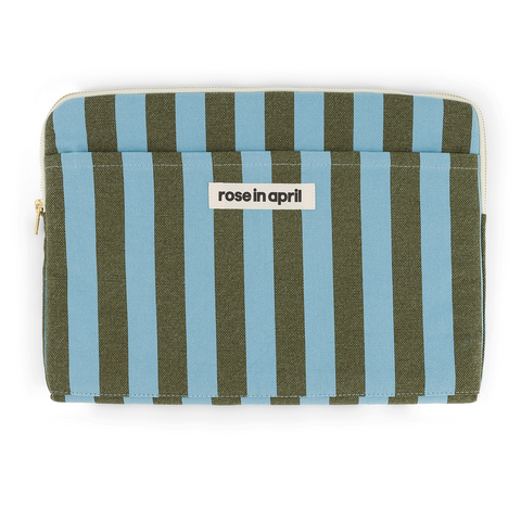 Pochette d'ordinateur 13/14' - Octave Rayures Olive / blue