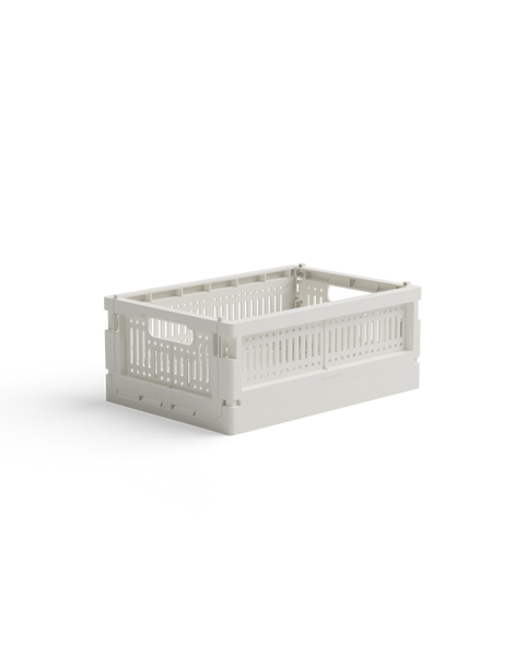 Caisse de rangement pliable et empilable en plastique recyclé - taille small - blanc - Made