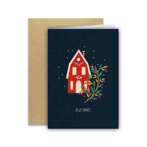 Carte de voeux - Maisonnette rouge