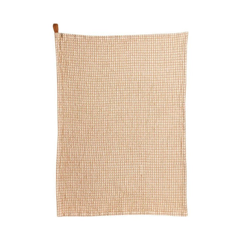 Torchon nid d'abeilles - Bicolore Cannelle