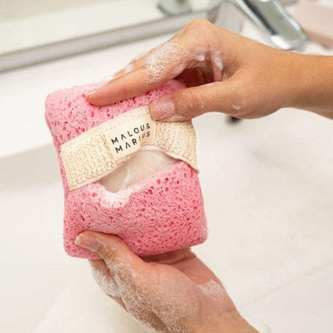 Éponge porte-savon - Rose