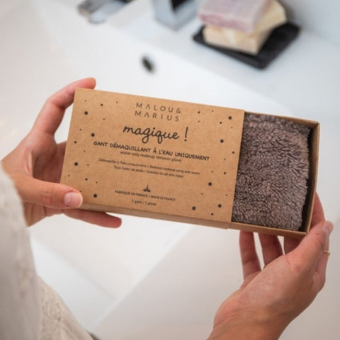 Gant démaquillant à l'eau - Taupe