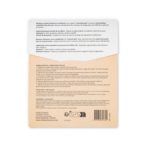 Masque biocellulose "Clair et Net" - Anti-oxydant & Éclat