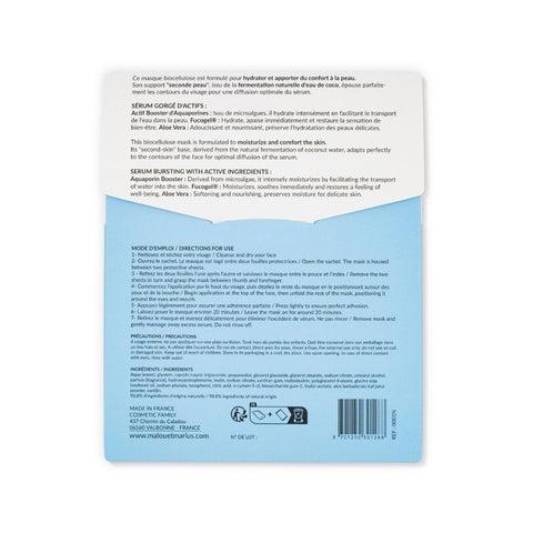 Masque biocellulose "D'amour et d'eau fraîche" - Hydratant & Nourrissant