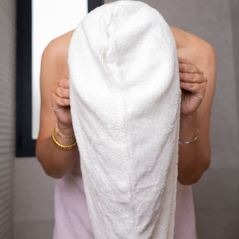 Serviette cheveux en bambou ultra-absorbante